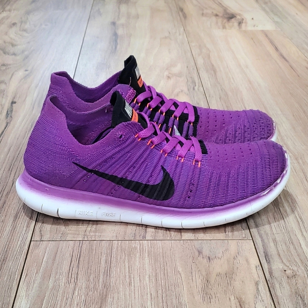 Nike Free RN Flyknit Womens Size 7.5 Running Shoes Hyper Violet